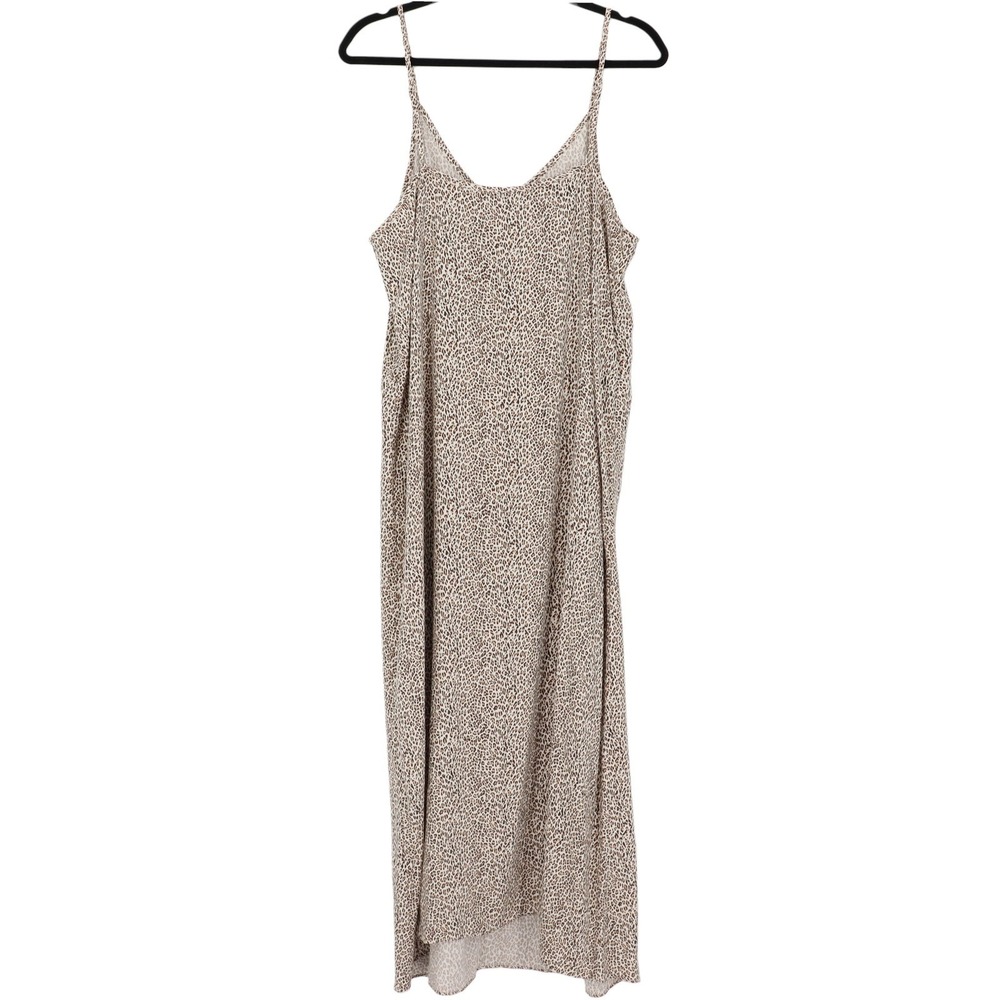 Jenni Kayne Leopard Print Maxi Slip Dress Womens Size XL Quiet Luxury V-Neck - Picture 8 of 9
